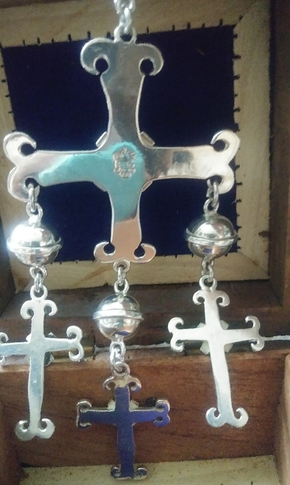 Gorgeous Sterling Stamped Mexican Cross